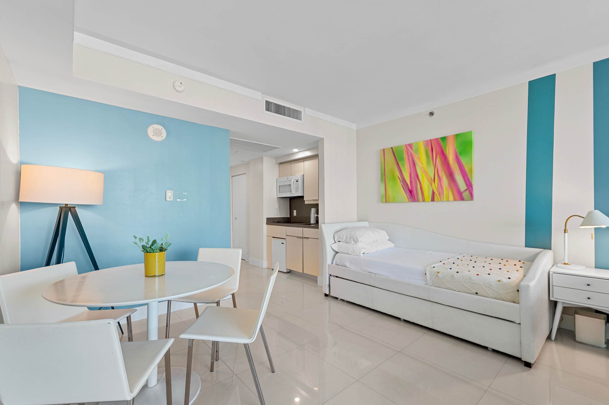 Stylish dining and lounge area interior