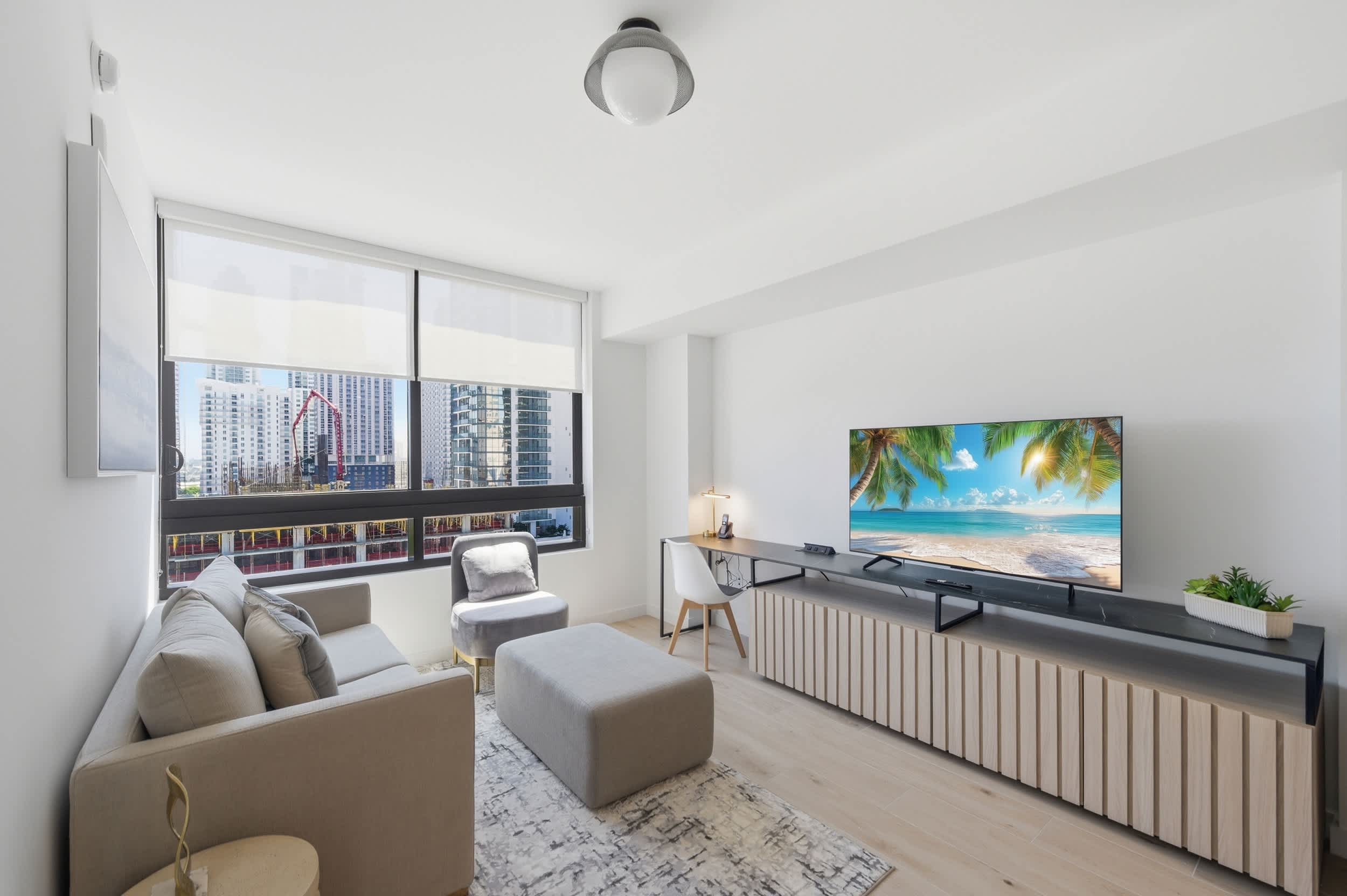Inviting Living Room with Smart TV