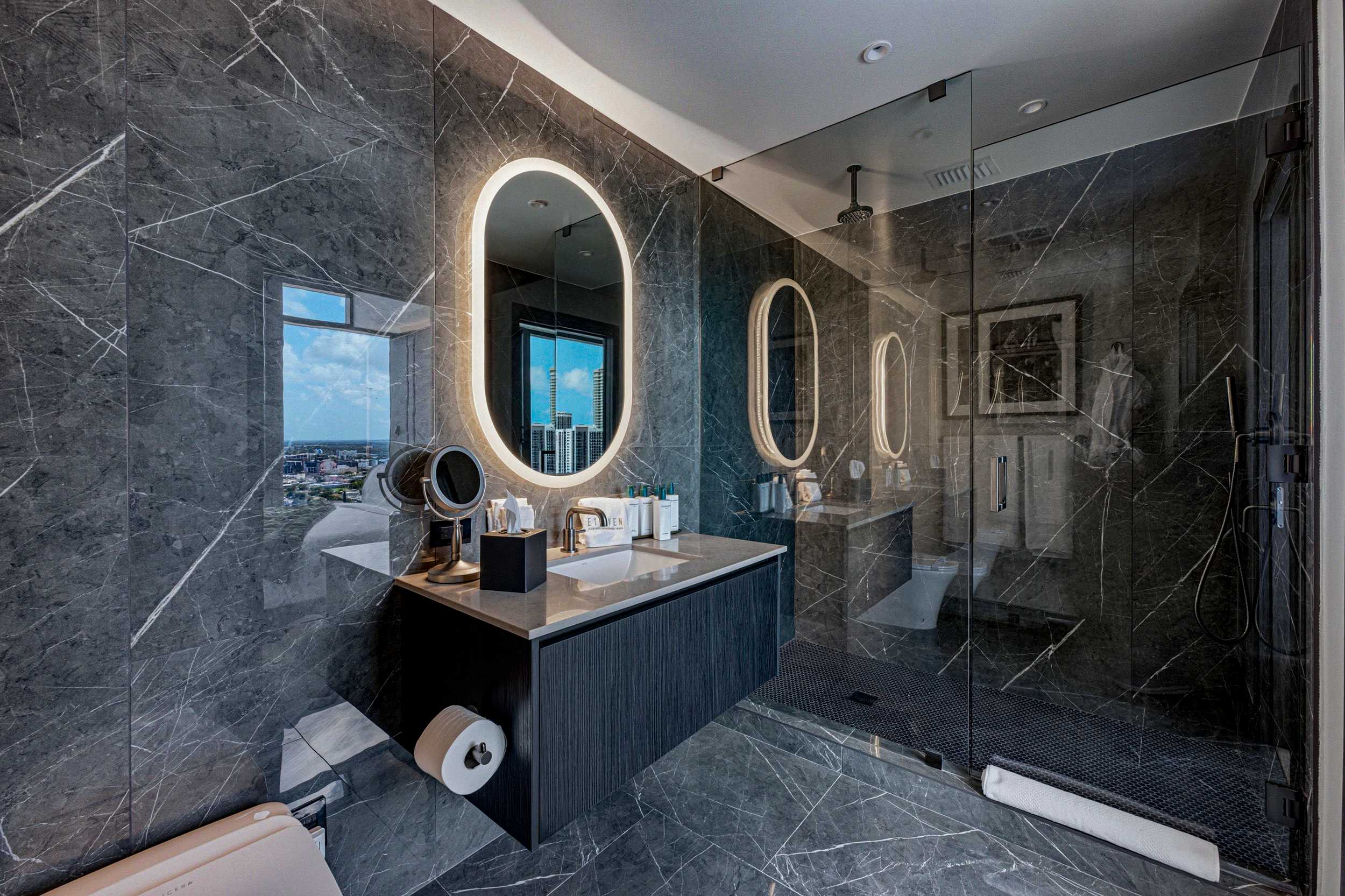 Luxury bathroom with modern finishes
