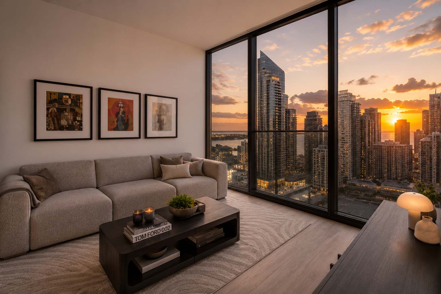 Sun-drenched living room views.