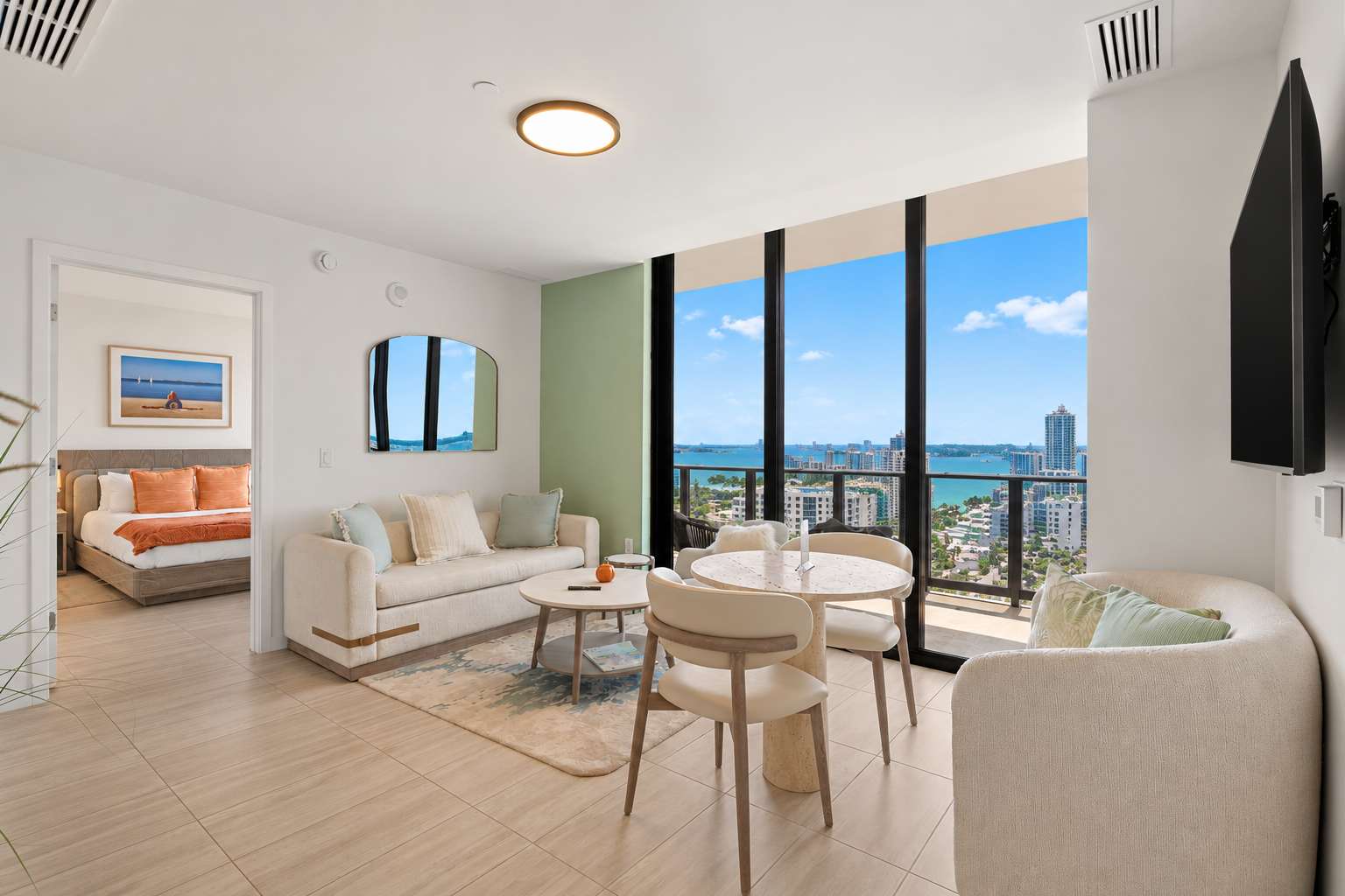 Luxury living space with ocean views